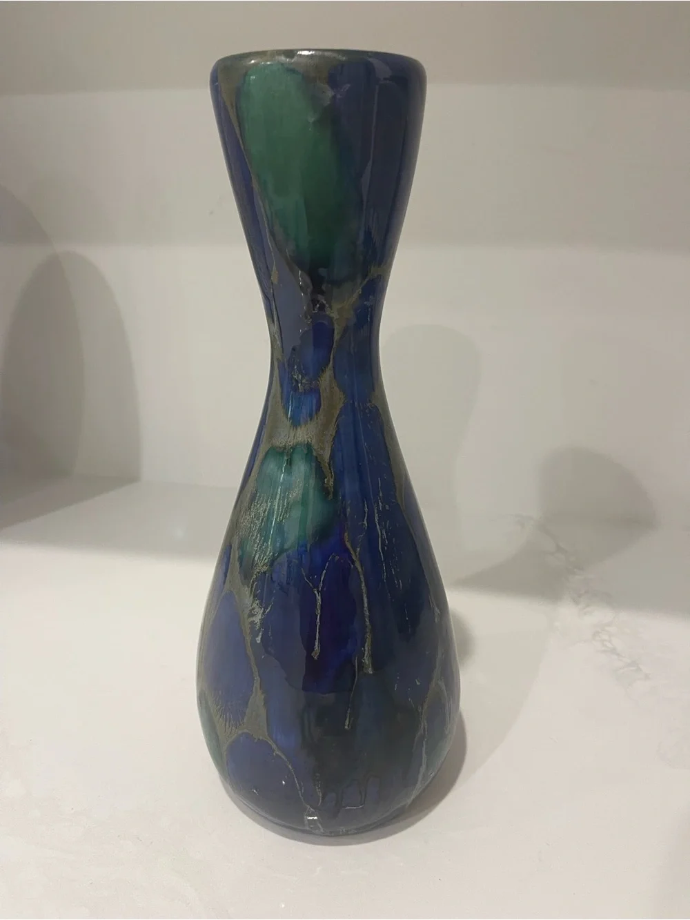 Signed “Monterey Jade” Art pottery 11.5” Tall vase. MCM